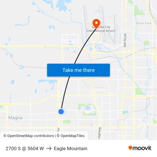 2700 S @ 5604 W to Eagle Mountain map