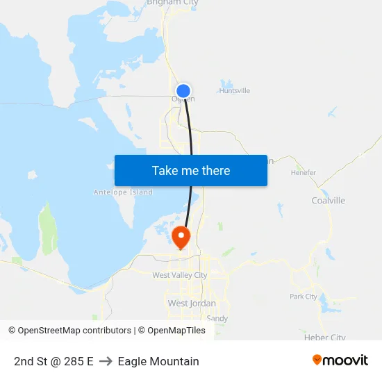 2nd St @ 285 E to Eagle Mountain map