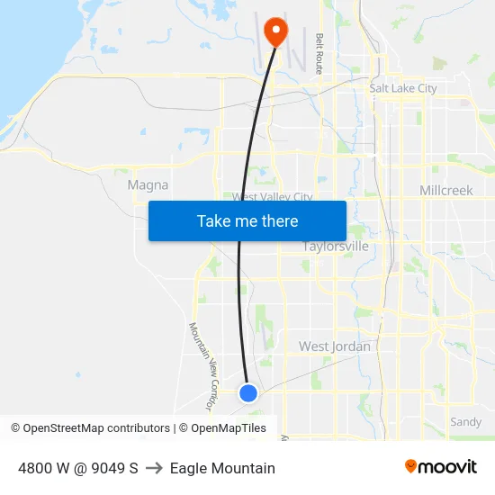 4800 W @ 9049 S to Eagle Mountain map
