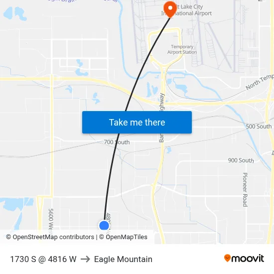 1730 S @ 4816 W to Eagle Mountain map