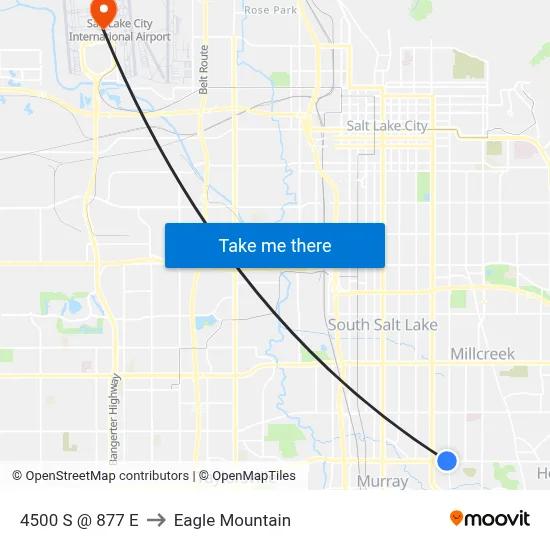 4500 S @ 877 E to Eagle Mountain map