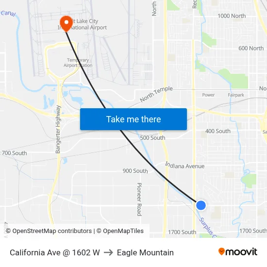 California Ave @ 1602 W to Eagle Mountain map