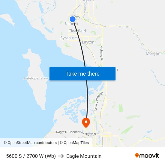 5600 S / 2700 W (Wb) to Eagle Mountain map