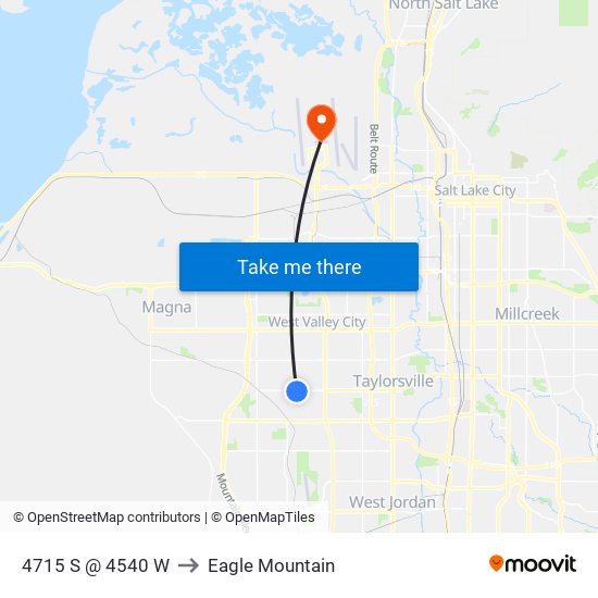 4715 S @ 4540 W to Eagle Mountain map