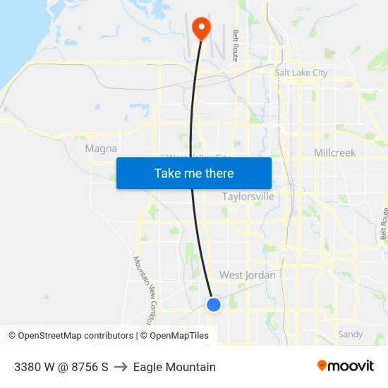 3380 W @ 8756 S to Eagle Mountain map