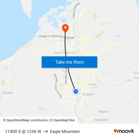 11400 S @ 1236 W to Eagle Mountain map