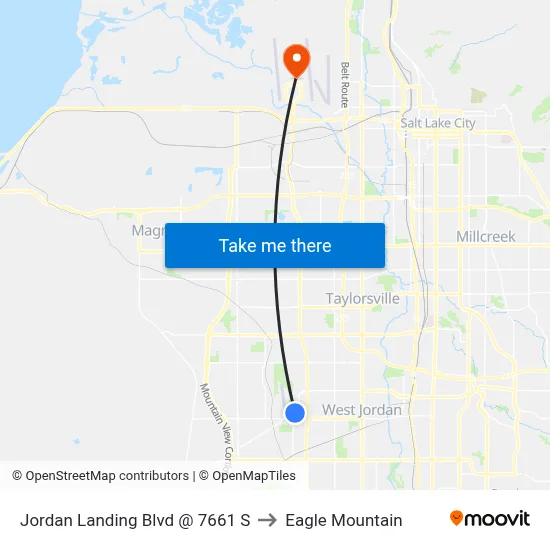 Jordan Landing Blvd @ 7661 S to Eagle Mountain map