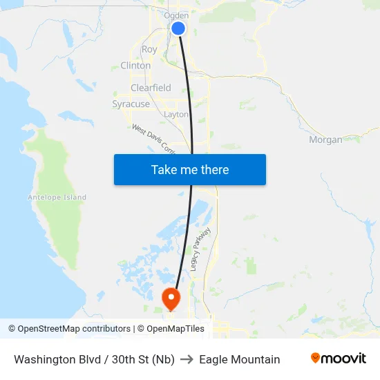 Washington Blvd / 30th St (Nb) to Eagle Mountain map