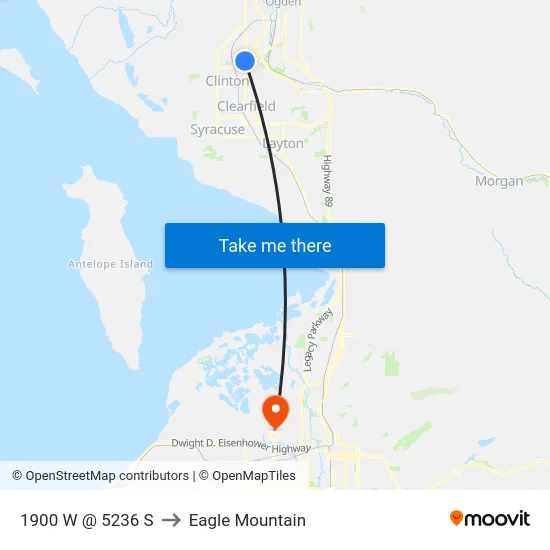 1900 W @ 5236 S to Eagle Mountain map