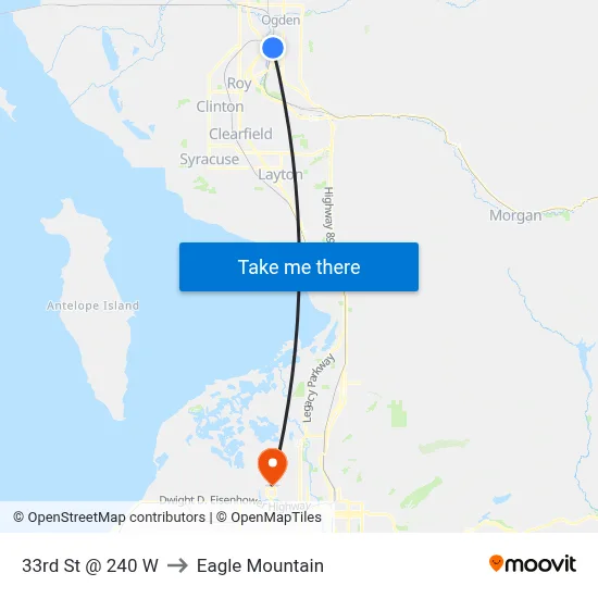 33rd St @ 240 W to Eagle Mountain map