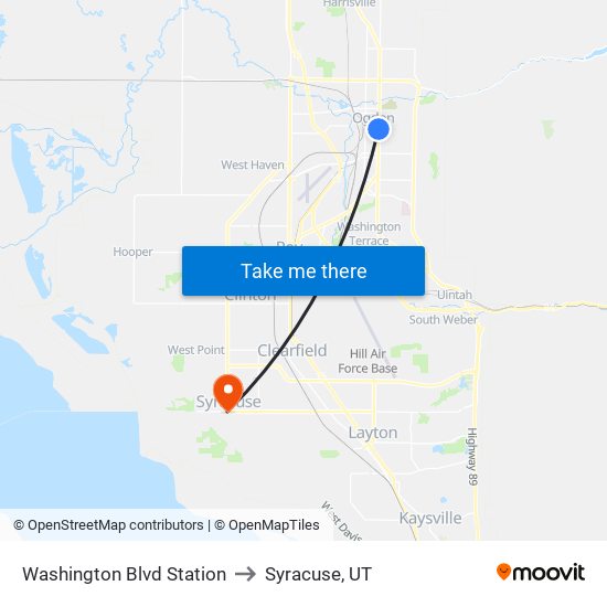 Washington Blvd Station to Syracuse, UT map