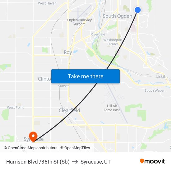 Harrison Blvd /35th St (Sb) to Syracuse, UT map