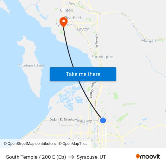 South Temple / 200 E (Eb) to Syracuse, UT map