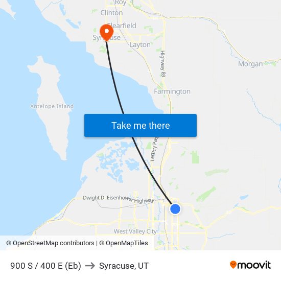 900 S / 400 E (Eb) to Syracuse, UT map