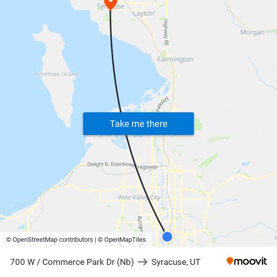 700 W / Commerce Park Dr (Nb) to Syracuse, UT map