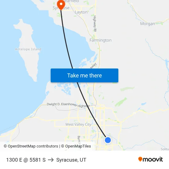 1300 E @ 5581 S to Syracuse, UT map