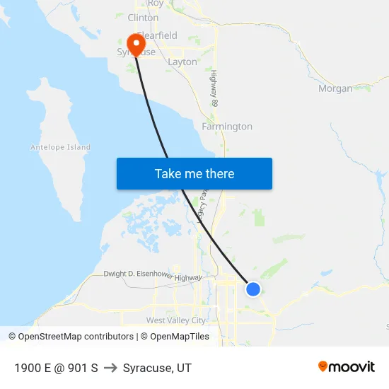 1900 E @ 901 S to Syracuse, UT map