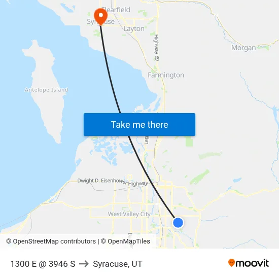 1300 E @ 3946 S to Syracuse, UT map