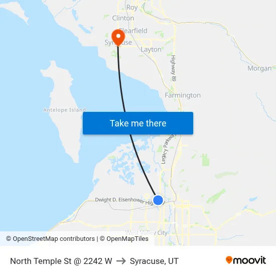 North Temple St @ 2242 W to Syracuse, UT map