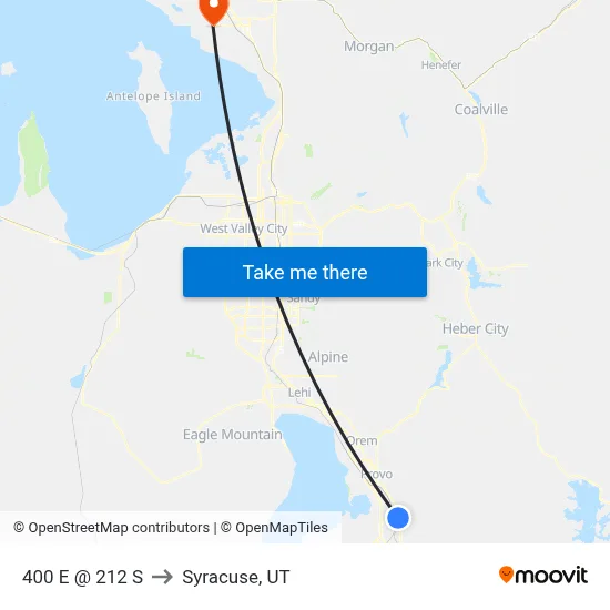 400 E @ 212 S to Syracuse, UT map