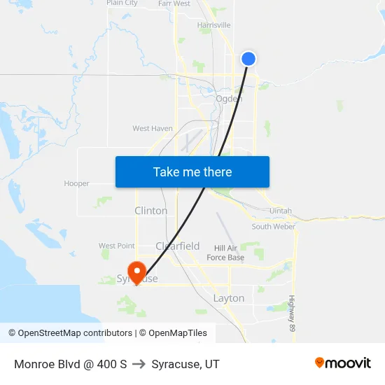 Monroe Blvd @ 400 S to Syracuse, UT map