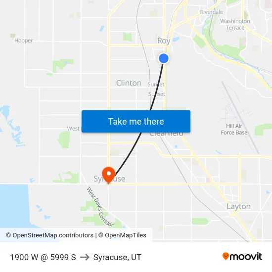 1900 W / 6000 S (Sb) to Syracuse, UT map