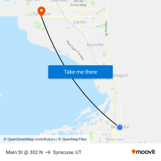 Main St @ 302 N to Syracuse, UT map