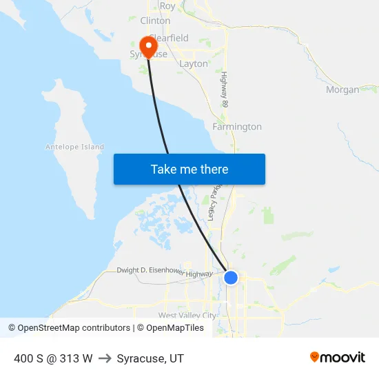 400 S @ 313 W to Syracuse, UT map