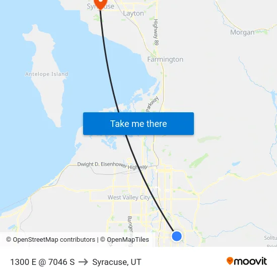 1300 E @ 7046 S to Syracuse, UT map