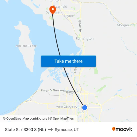 State St / 3300 S (Nb) to Syracuse, UT map