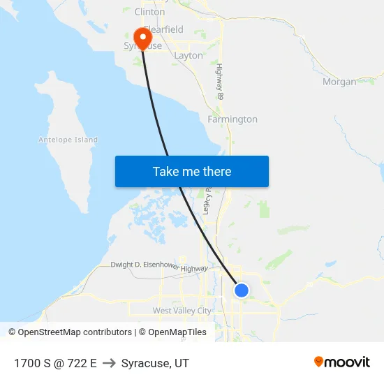 1700 S @ 722 E to Syracuse, UT map