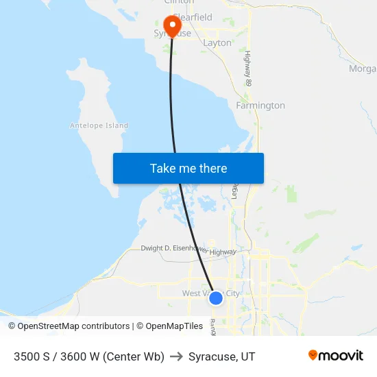 3500 S / 3600 W (Center Wb) to Syracuse, UT map