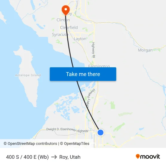 400 S / 400 E (Wb) to Roy, Utah map