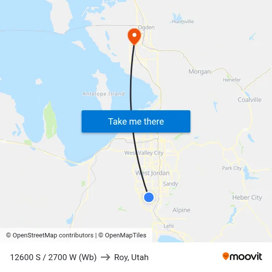 12600 S / 2700 W (Wb) to Roy, Utah map