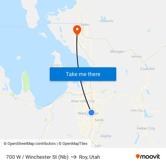 700 W / Winchester St (Nb) to Roy, Utah map