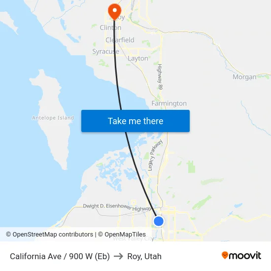 California Ave / 900 W (Eb) to Roy, Utah map