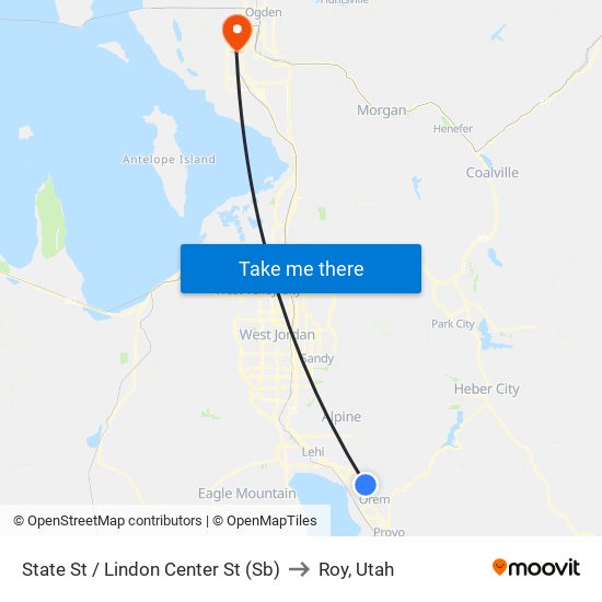 State St / Lindon Center St (Sb) to Roy, Utah map