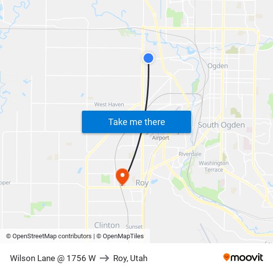 Wilson Lane @ 1756 W to Roy, Utah map