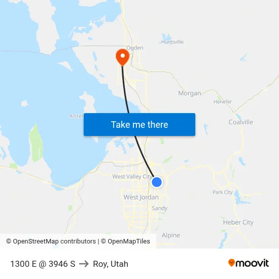 1300 E @ 3946 S to Roy, Utah map