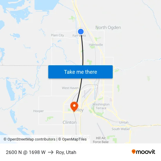 2600 N @ 1698 W to Roy, Utah map