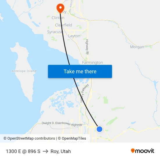 1300 E @ 896 S to Roy, Utah map