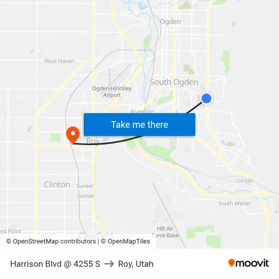 Harrison Blvd @ 4255 S to Roy, Utah map