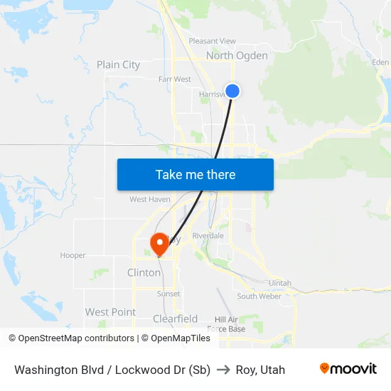 Washington Blvd / Lockwood Dr (Sb) to Roy, Utah map