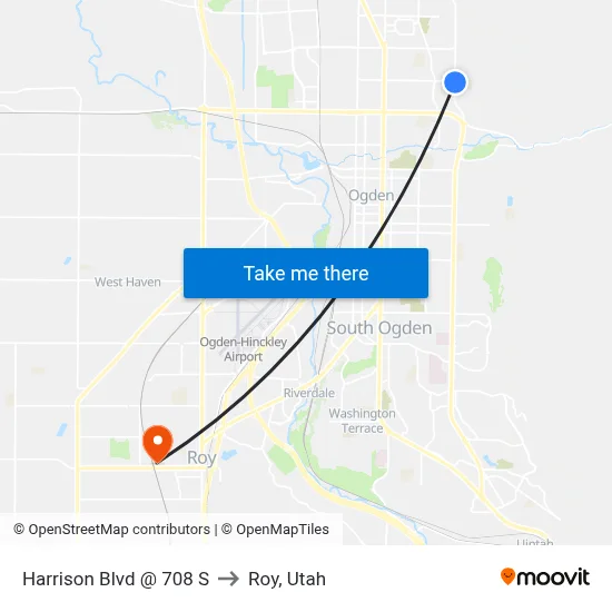 Harrison Blvd @ 708 S to Roy, Utah map