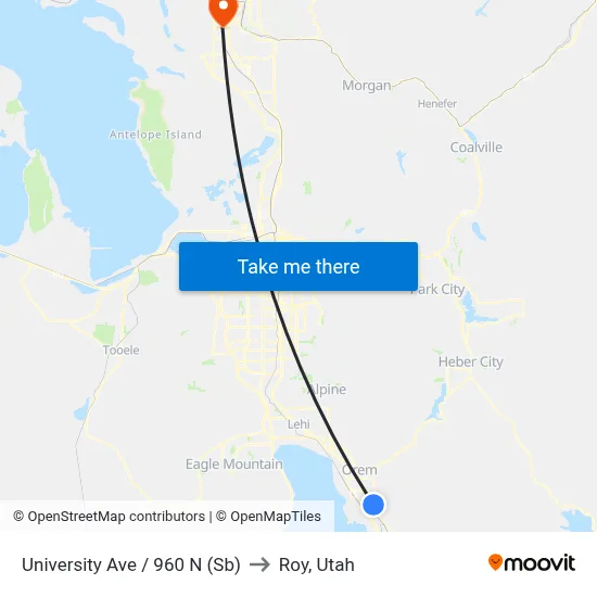 University Ave / 960 N (Sb) to Roy, Utah map