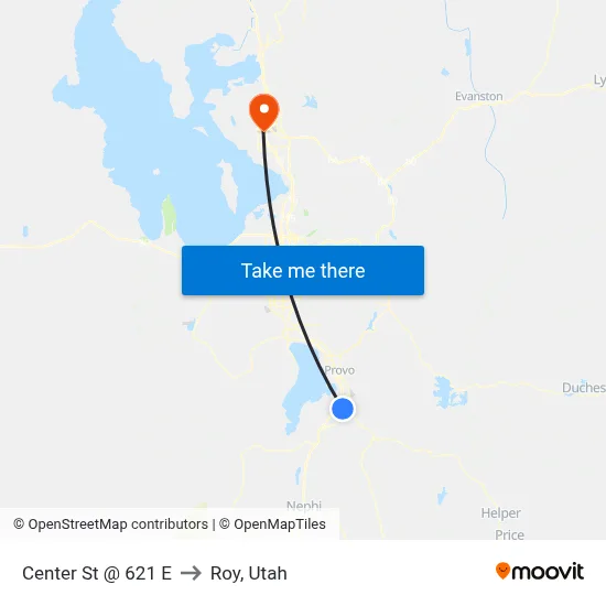 Center St @ 621 E to Roy, Utah map