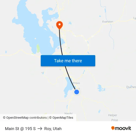 Main St @ 195 S to Roy, Utah map
