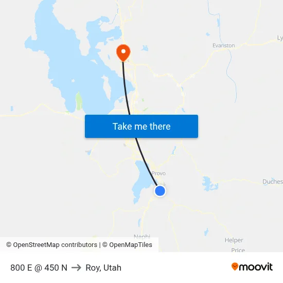 800 E @ 450 N to Roy, Utah map