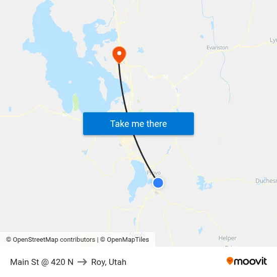 Main St @ 420 N to Roy, Utah map