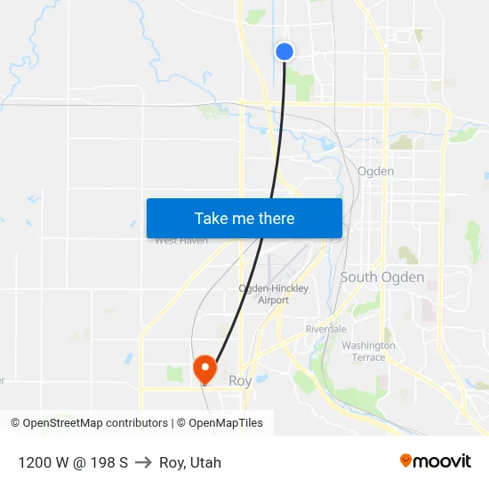 1200 W @ 198 S to Roy, Utah map